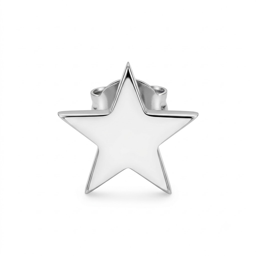 Stainless Steel Star Stud Earring