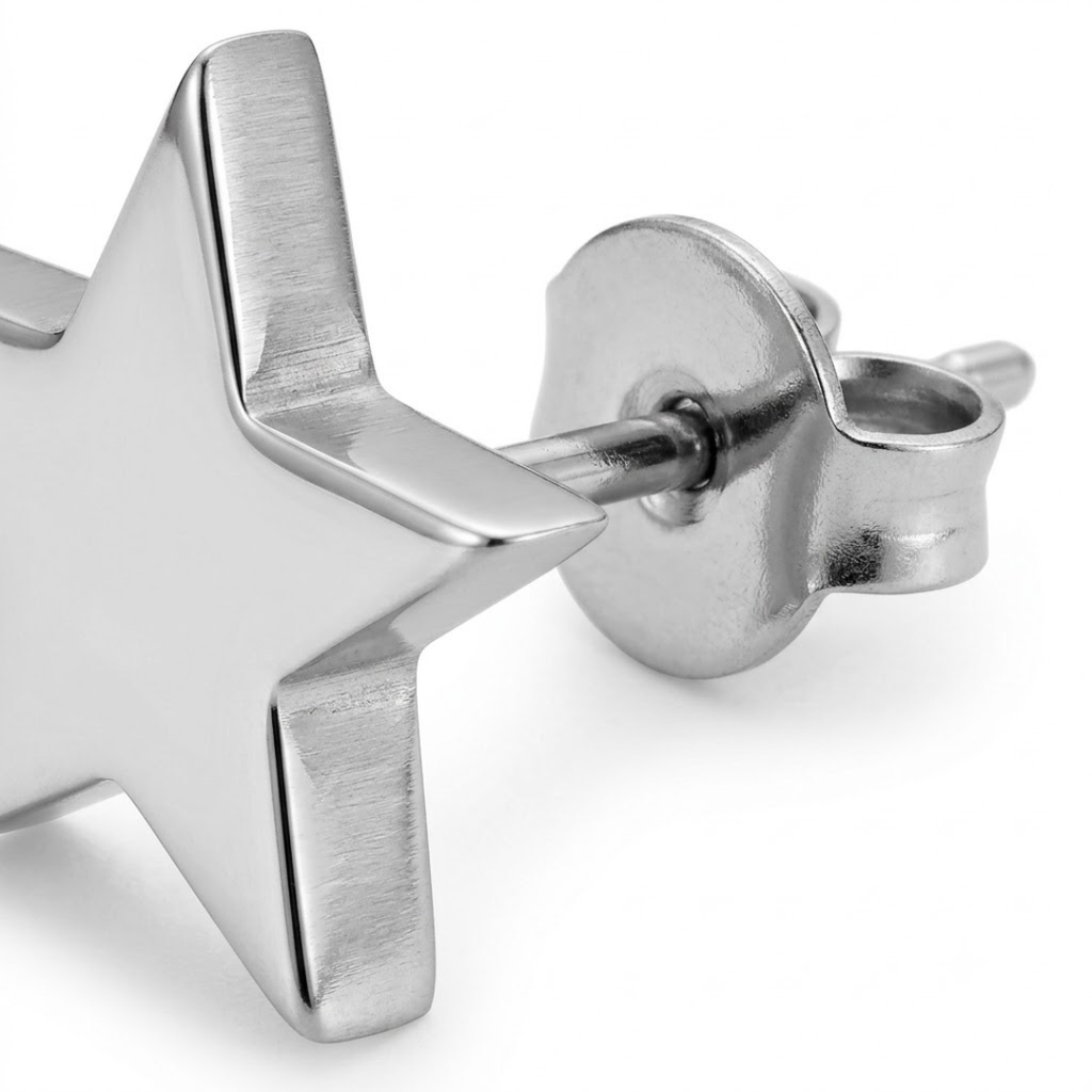Stainless Steel Star Stud Earring
