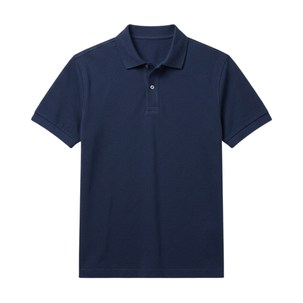 Premium Piqué Cotton Polo Shirt | Navy Blue