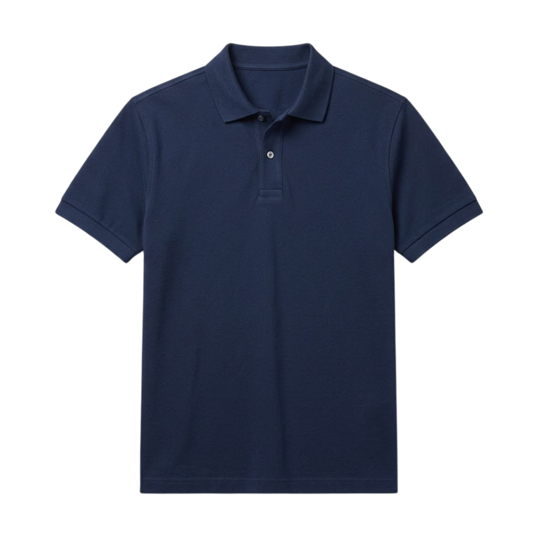 Premium Piqué Cotton Polo Shirt | Navy Blue