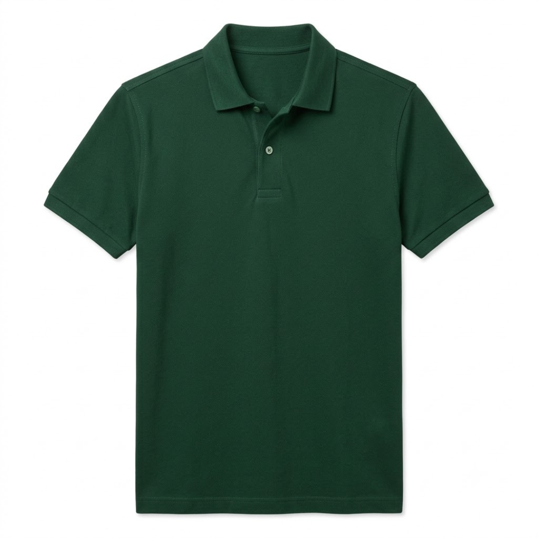 Premium Piqué Cotton Polo Shirt | Bottle Green