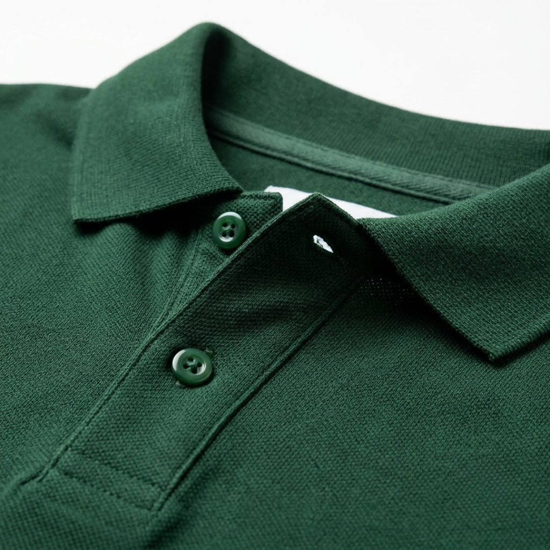 Premium Piqué Cotton Polo Shirt | Bottle Green
