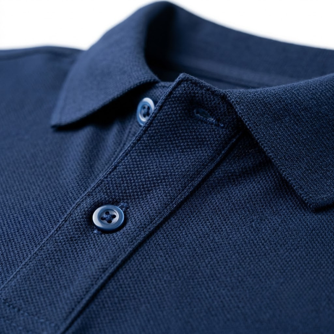 Premium Piqué Cotton Polo Shirt | Navy Blue