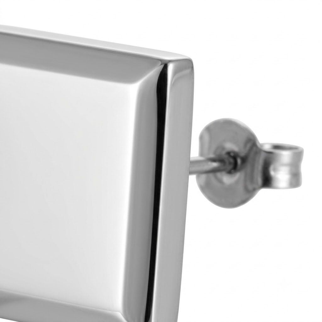 Polished Stainless Steel Stud Earring | Maison Valor